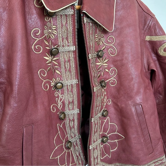 Free People We The Free Lana Leather Jacket in Brick Wall - Picture 9 of 16